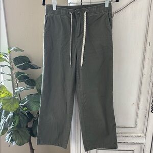 VUORI RIPSTOP CROP WIDE LEG Womens Sz Small Army Green Cotton Stretch Pants